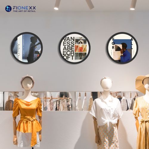 최신 회사 솔루션 정보 FIONEXX 원형 LCD 광고 디스플레이