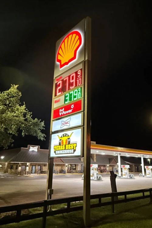 최신 회사 솔루션 정보 주유소 LED 디지털 간판