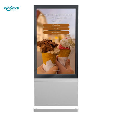 좋은 가격 43인치 실버 AD 보드 야외 팬 없는 수직 디지털 토템 온라인으로