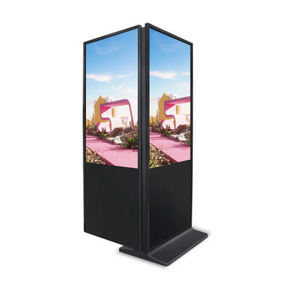 좋은 가격 수직 디지털 사이니지 실내 광고용 듀얼 사이드 바닥 스탠드 키오스크 AD/Windows/Android 솔루션 1920*1080 해상도 온라인으로