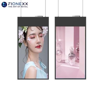 좋은 가격 소매점용 천장에 장착된 디지털 사이니지 쌍면 LCD 창문 디스플레이 온라인으로