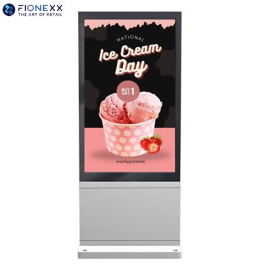 좋은 가격 55인치 실버 창문 외관 팬 없는 수직 디지털 토템 온라인으로