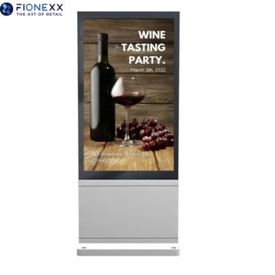 좋은 가격 55 인치 실버 안드로이드 야외 팬리스 수직 디지털 토템 야외 내구적인 광고 디스플레이 화면 온라인으로