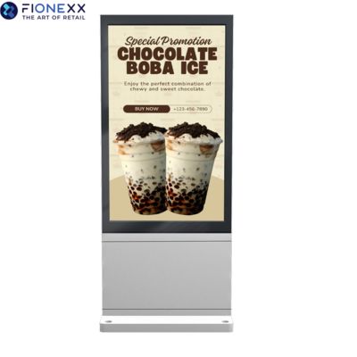 좋은 가격 43인치 실버 윈도우 야외 팬리스 수직 디지털 토템 야외 고품질 광고 디스플레이 화면 온라인으로