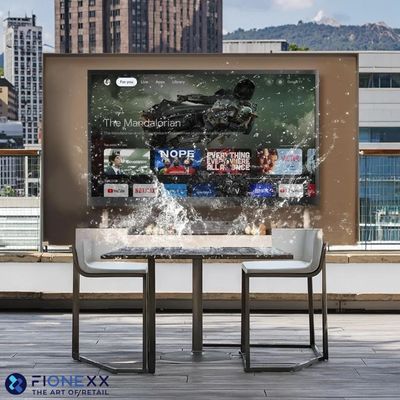 아웃도어 스마트 텔레비전 기상 방지 구글 TV, 4K 고 밝기 온도 저항 IP55 방수 TV