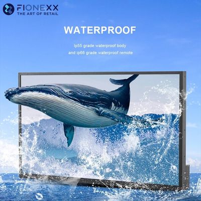전 태양 IP55 방수 QLED TV 2000nit 3500nits 4k TV HD 전 금속 가구 야외 TV