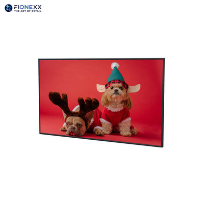 메탈 백 셸 QLED 터치 디지털 메뉴 화면 4k 실내 벽에 장착 된 LCD 광고 기계 최적 표시