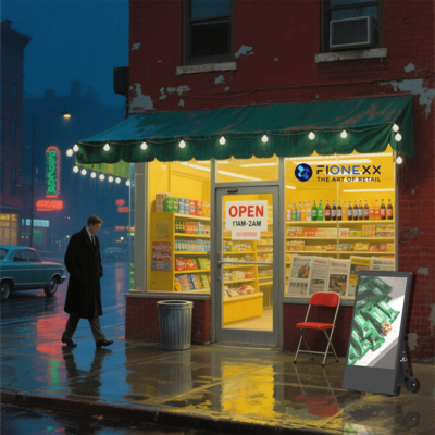 야외 안드로이드 배터리 가동 디지털 사이니지 방수 IP55 모바일 배터리 가동 광고 디스플레이