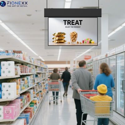 좋은 가격 43인치 울트라 슬림 양면 행잉 디스플레이 가로형 디스플레이 (유리 마진 행잉 디스플레이) 온라인으로