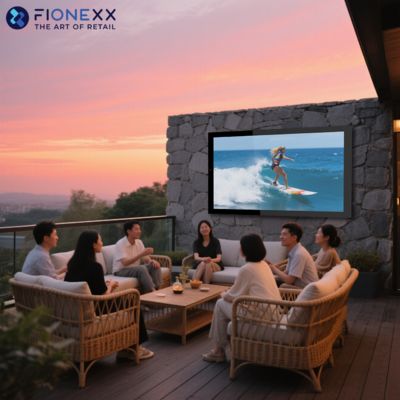 풀 선 IP55 방수 QLED TV 상업용 2000nit 3500nits 4k TV HD 43 49 55 인치 전 금속 가구 야외 TV
